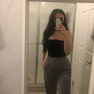 Missguided black tube top bodysuit